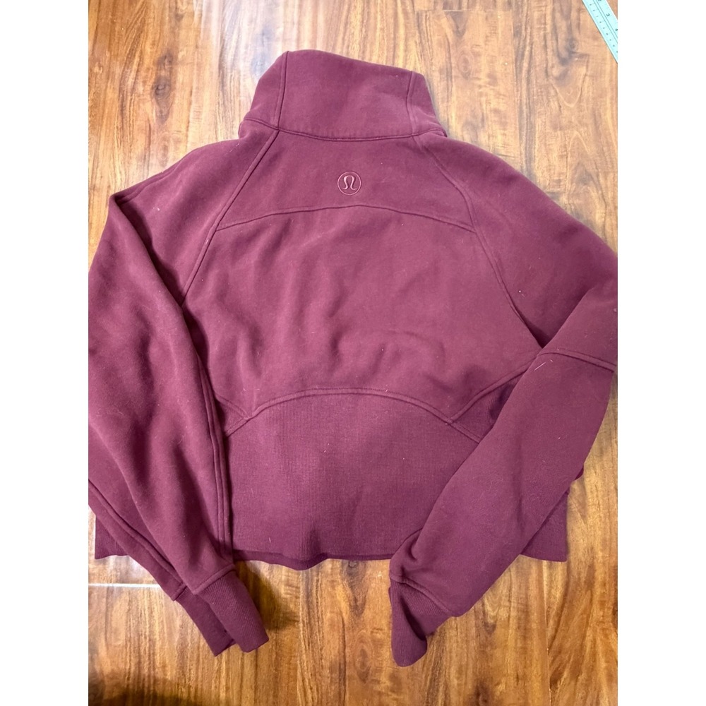 Lululemon Womens Burgundy Scuba Oversized Funnel Neck Half-Zip LW3FJ6S SZ M/L - Picture 8 of 8